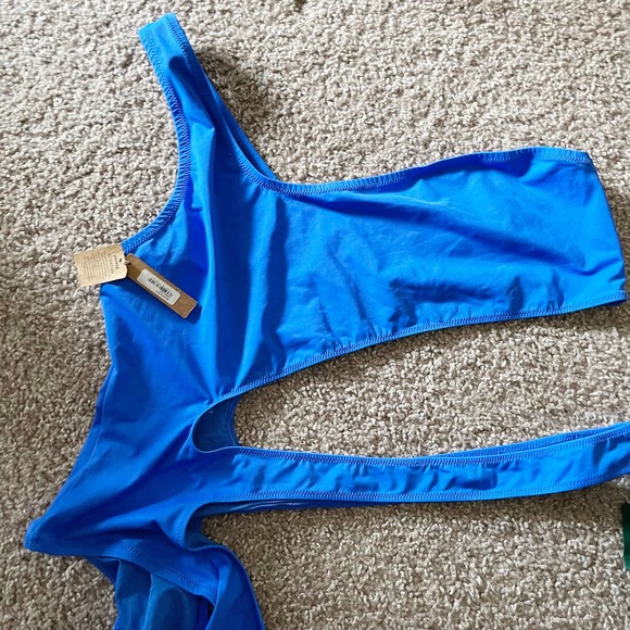 NWT SKIMS Monokini One Piece Swimsuit Women's Size 4X Cobalt One Shoulder Cutout - Picture 6 of 6